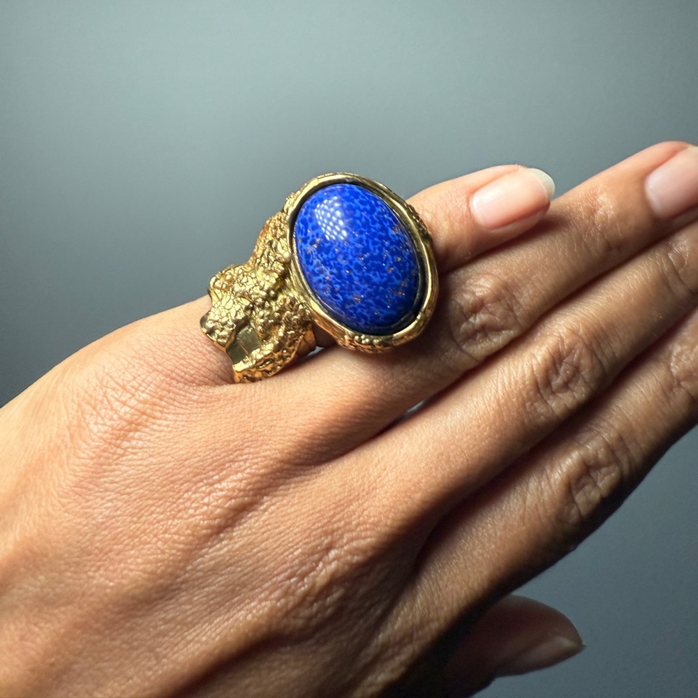 Yves Saint Laurent Arty Ring with Blue Stone